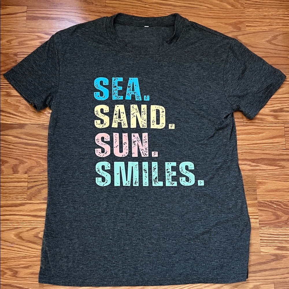 Graphic Tee with Colorful Text